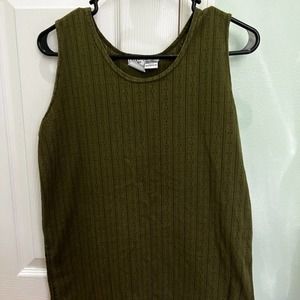 Kristin Paige Tank Top Sz Large Green Dressier GUC